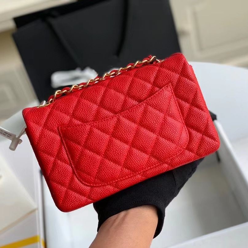 Classic cow and sheep leather bag ladies new net red fashion caviar bag trend wild luxury simple leather production high quality