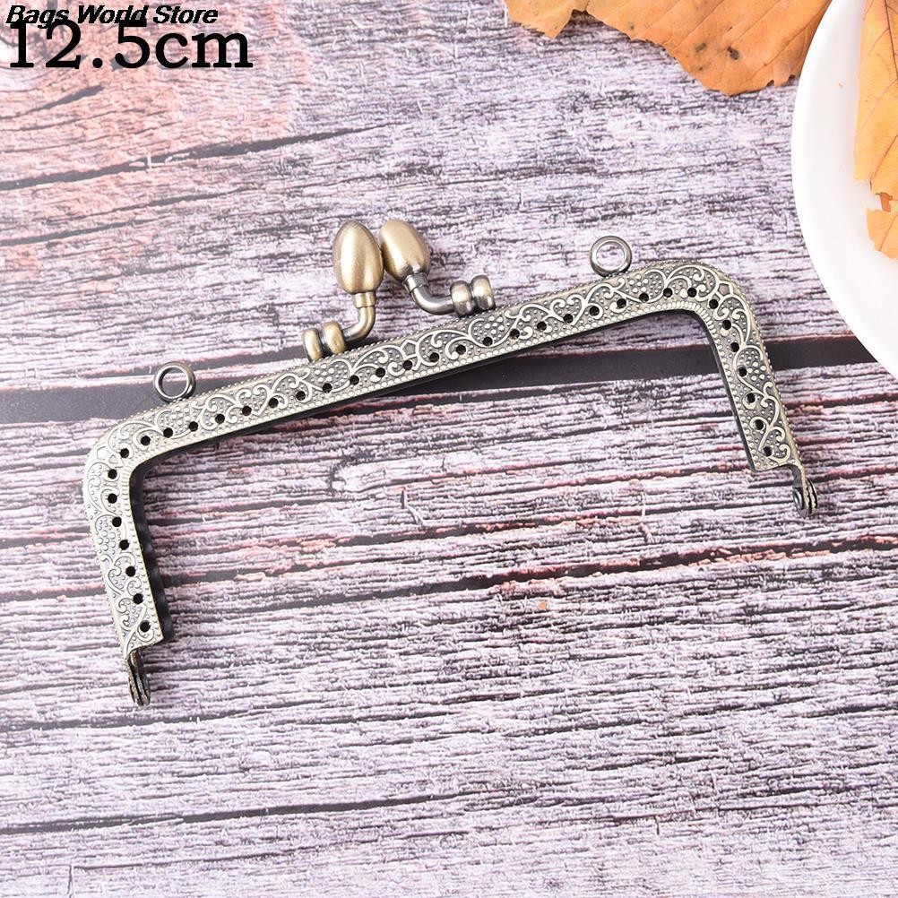 1PC Bronze DIY Purse Handbag Handle Coins Bags Metal Kiss Clasp Frame Lock New Fashion Handle 8.5/10.5/12.5/15/16/18/20cm