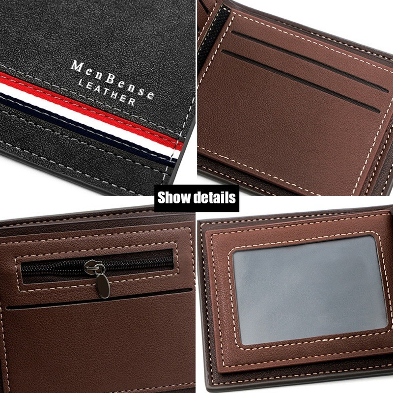 Luxury Fashion Men Leather Wallet Slim Coin Purse Business Foldable Wallet Man Card Holder Pocket Clutch Male Bags Tote Bag