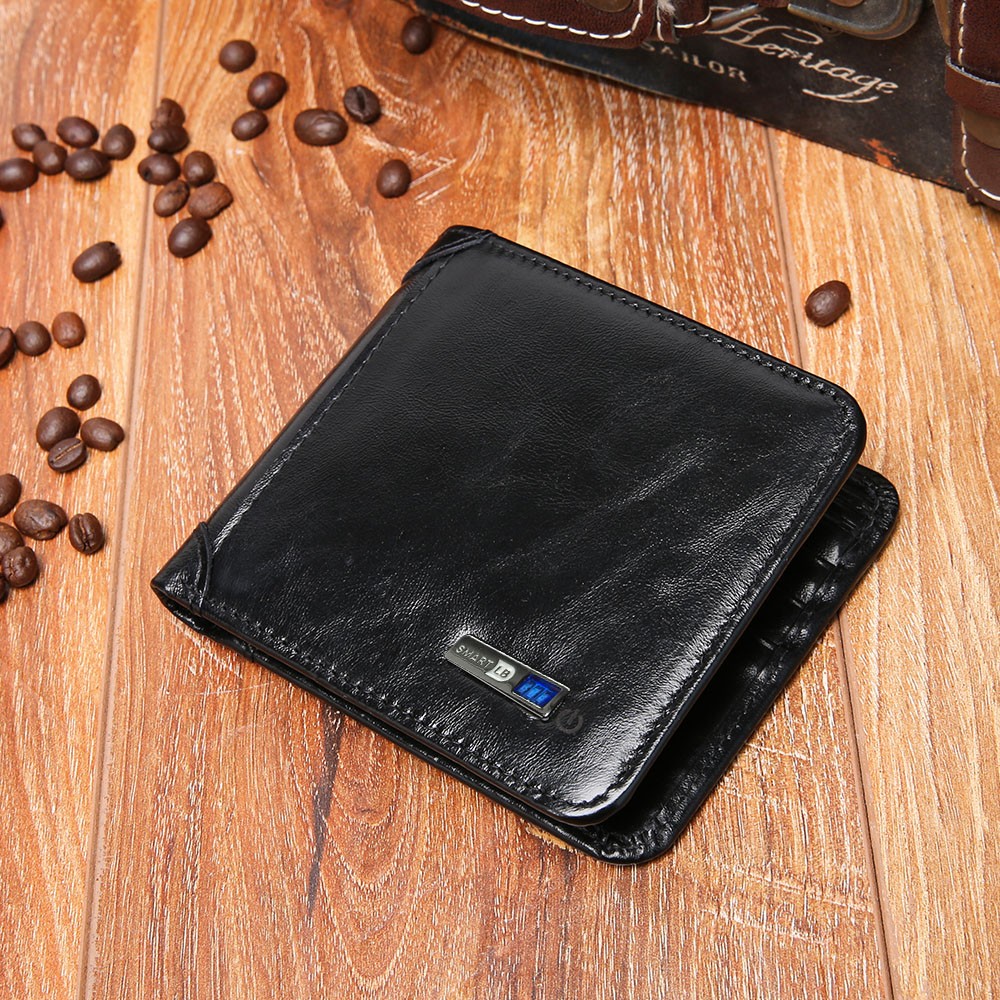 Anti-lost Bluetooth Tracker Wallet Leather Man Card Holder Free Engraving Men Gift for Father Christmas