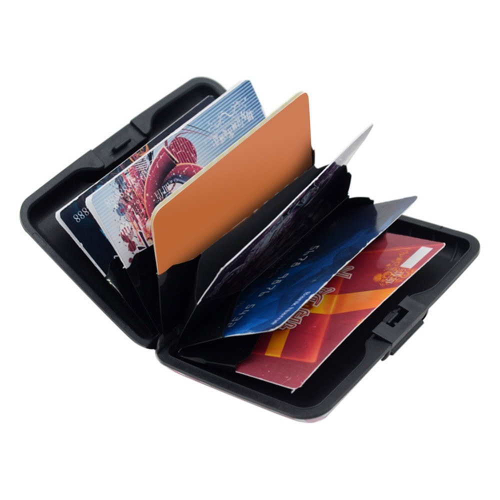 Waterproof RFID Printing Aluminum Wallet for Women Business Anti-theft Card Box Credit Card Holder Pocket