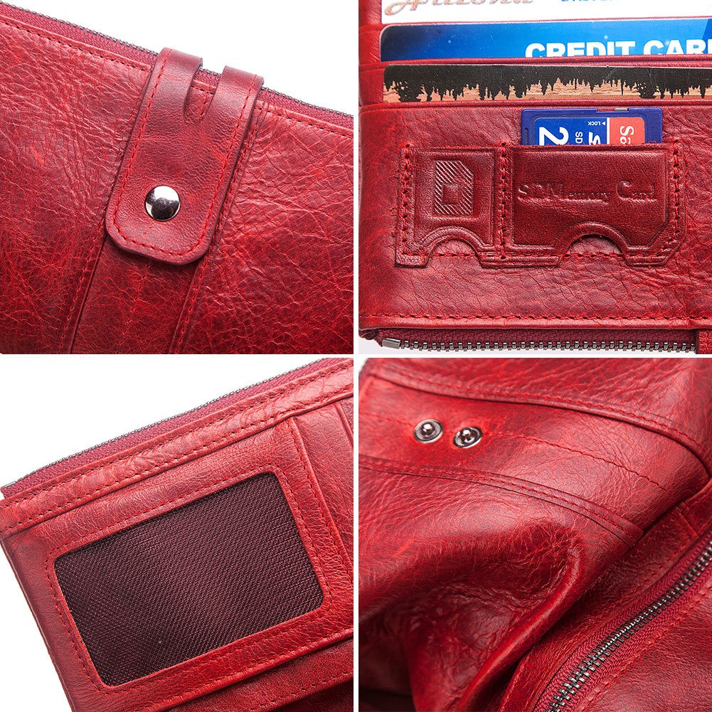 Fashion Women Leather Wallet Long Wallet Card Holder Rfid Genuine Leather 100% New Collection