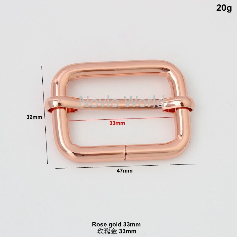 10-50pcs 6 colors 4 size 16mm 20mm 26mm 33mm rose gold slider buckle DIY strap tape roll buckle strap adjuster tri-slide buckle