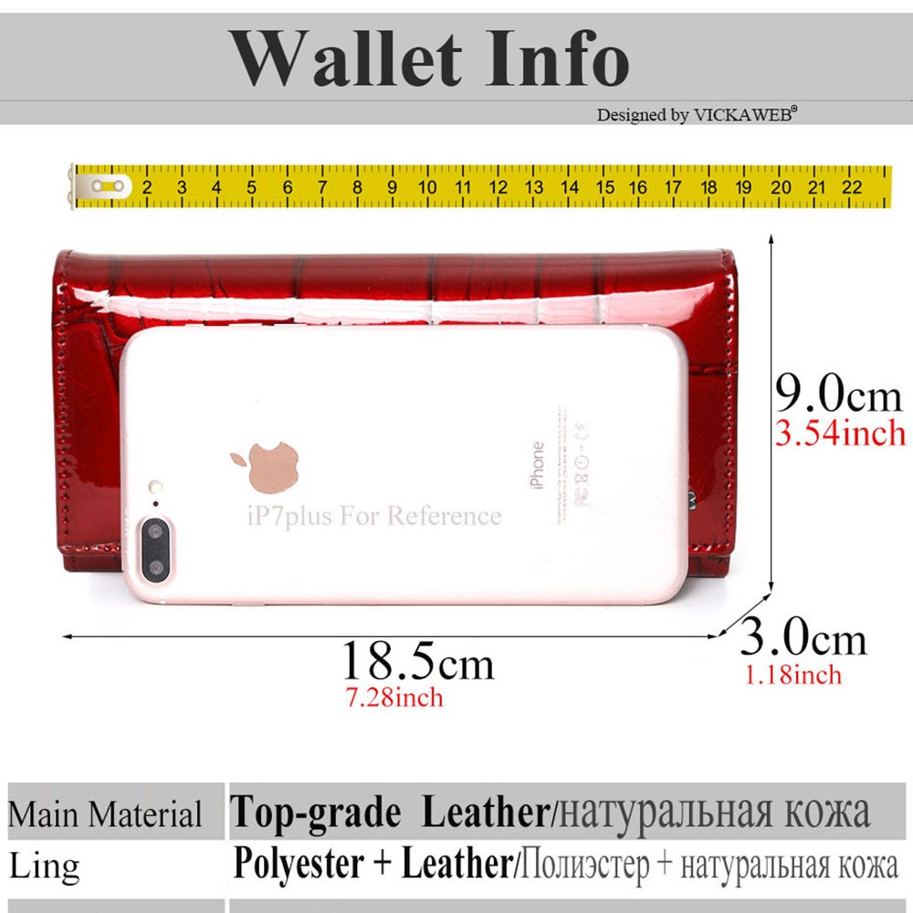 Genuine Leather Long Wallet With Magnetic Closure For Women Free Gift Fashion Wallet