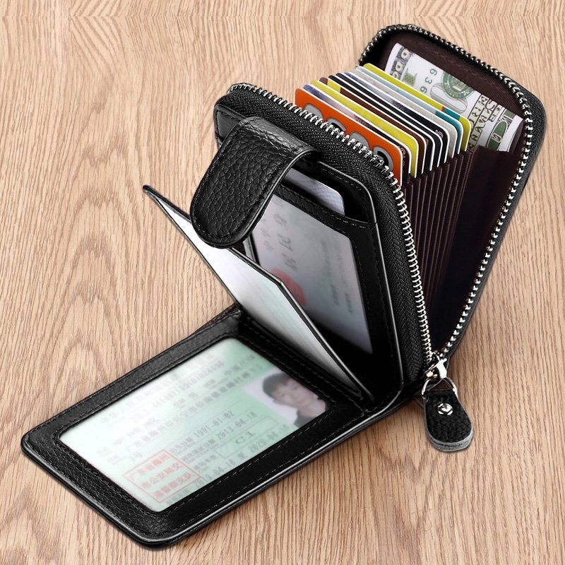 2022 Smart Wallet Men Wallets RFID Card Holder 100% Vintage Leather Card Wallet Coin Pocket Money Bag tarjetero hombre