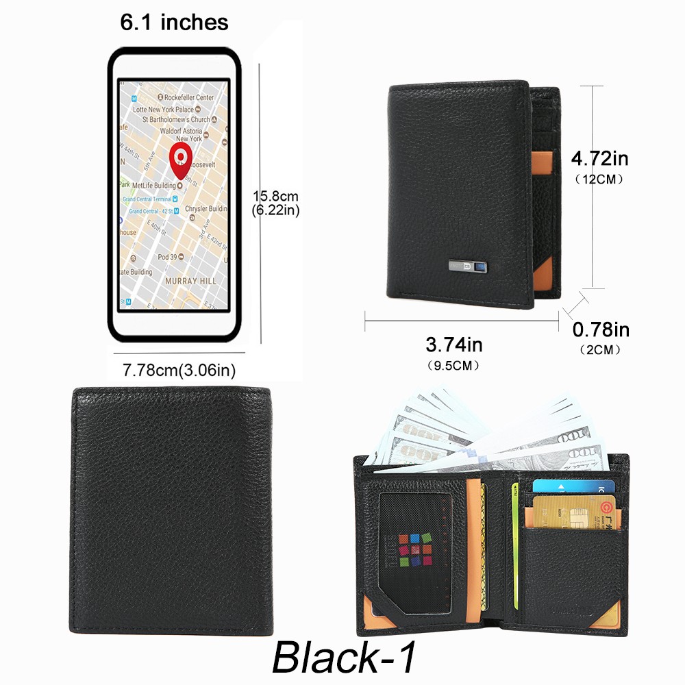 Smart Anti-lost Wallet Tracker Genuine Leather Men Wallets Soft Bluetooth Compatible Leather Wallet Male Luxury Men Wallet