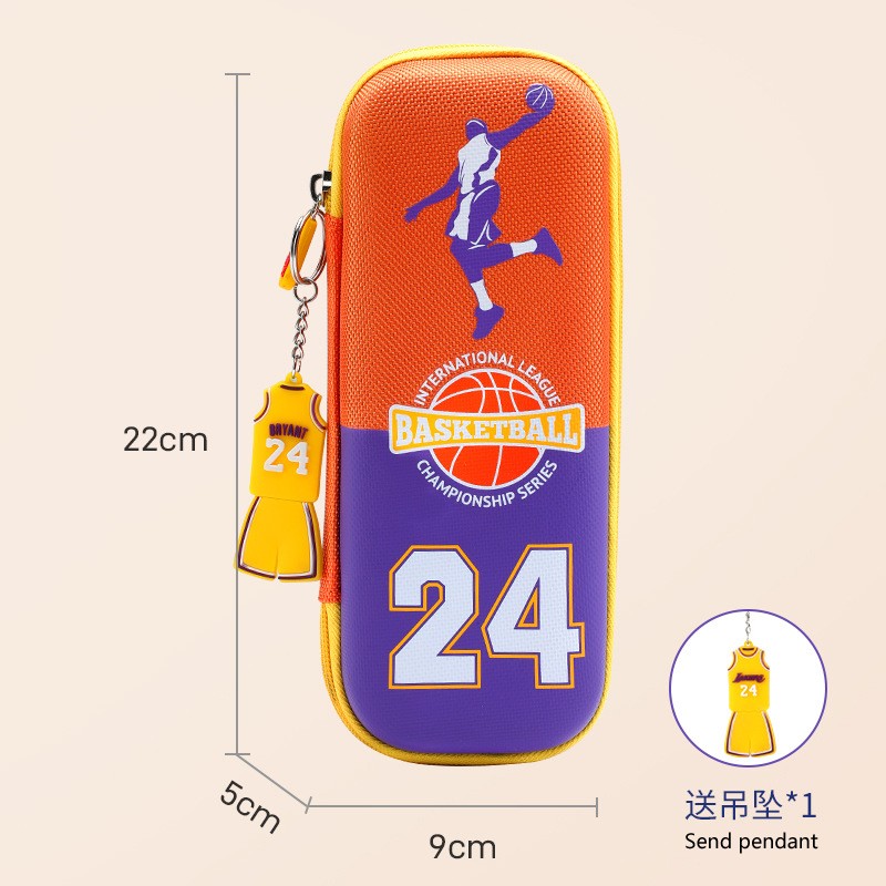 Pen bag boy girl primary school students high school three-storey stationery basketball double-layer waterproof cool pencil case