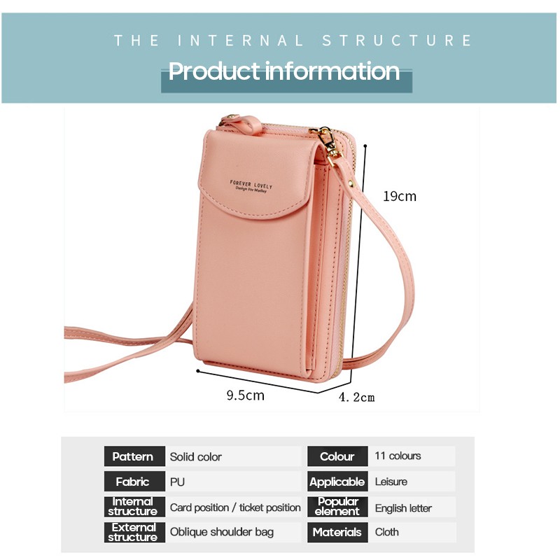 Small Crossbody Small Cell Mobile Phone Girl PU Leather Handbag Shoulder Bag Pouch Purse Purse Women Zipper Flap Phone Bag