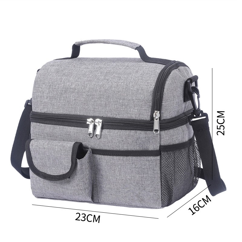 2 Layer Waterproof Lunch Bag Leakproof Thermal Fresh Cooler Thermal Picnic Food Fruit Bag Insulated Lunch Bag For Men Women