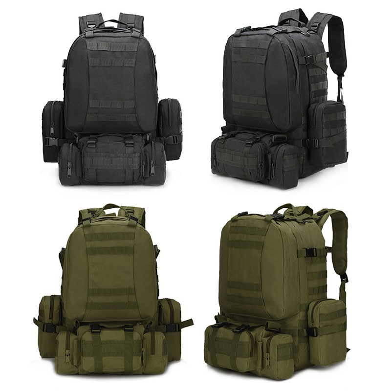 50L 4 in 1 Molle Sports Utility Bag Men Tactical Backpack, Military Backpack Outdoor Hiking Climbing Army Backpack Camping Bags