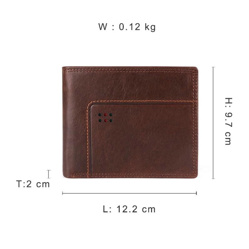 GENODERN New Rfid Bifold Mens Wallets Business Men's Wallet Male With Coin Pocket Portomonee Card Holder Photo Holder Small Wallet