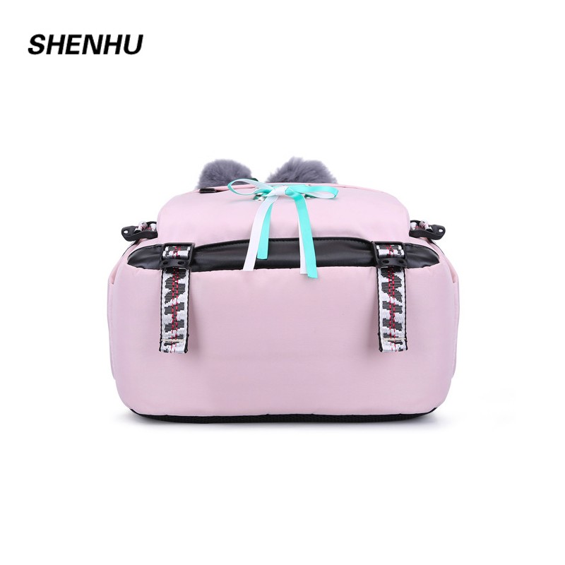 Anti-theft Backpack Woman Laptop Bag External USB Charge Computer Backpacks Waterproof School Bag For Teenage Girls Black Pink