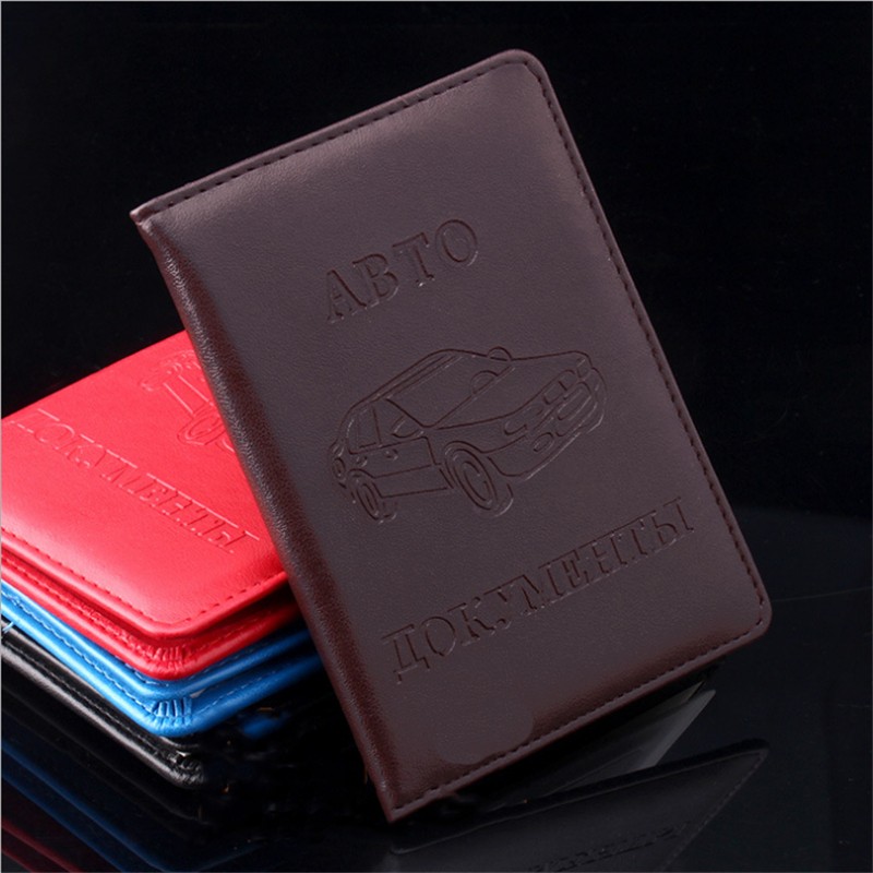 5 Colors Russian Auto Driving License Bag PU Leather On Car Cover Driving Documents Card Holder Wallet Purse 1pc