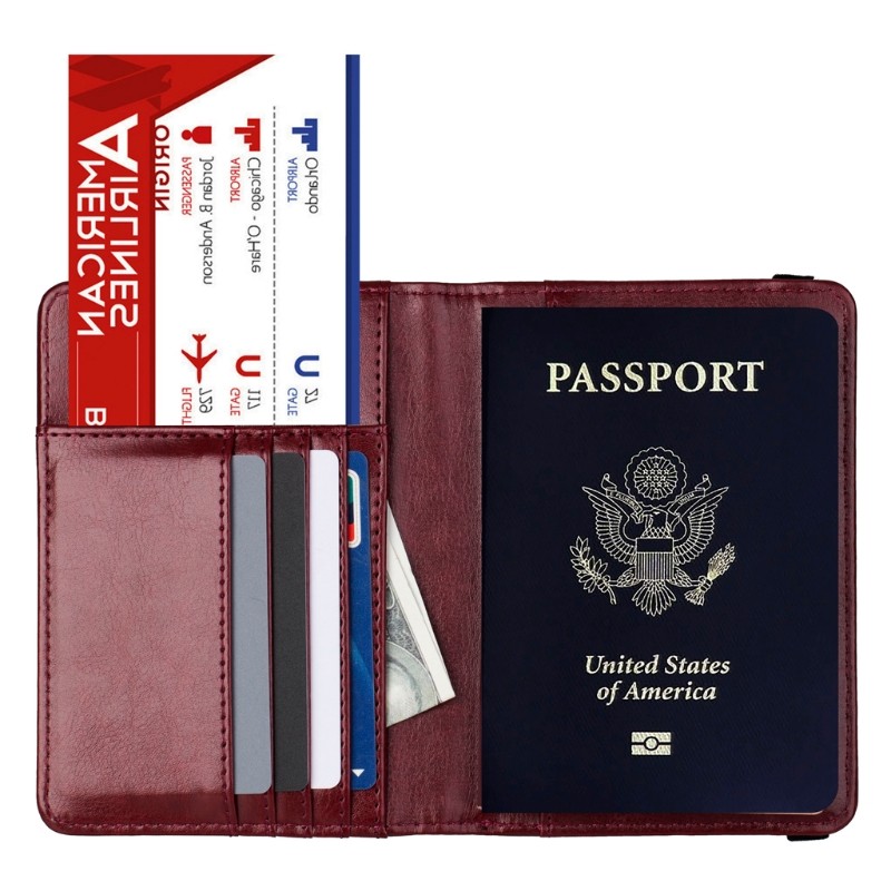 USA USA RFID Men Passport Wallet Cover Holder