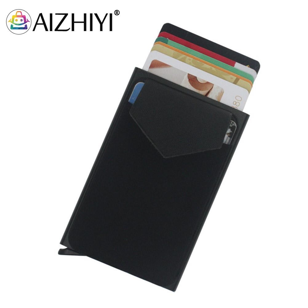 Anti-theft Automatic ID ID Card Holder Small Case Aluminum Protective Bank Credit Card Storage Bag Wallet Purse