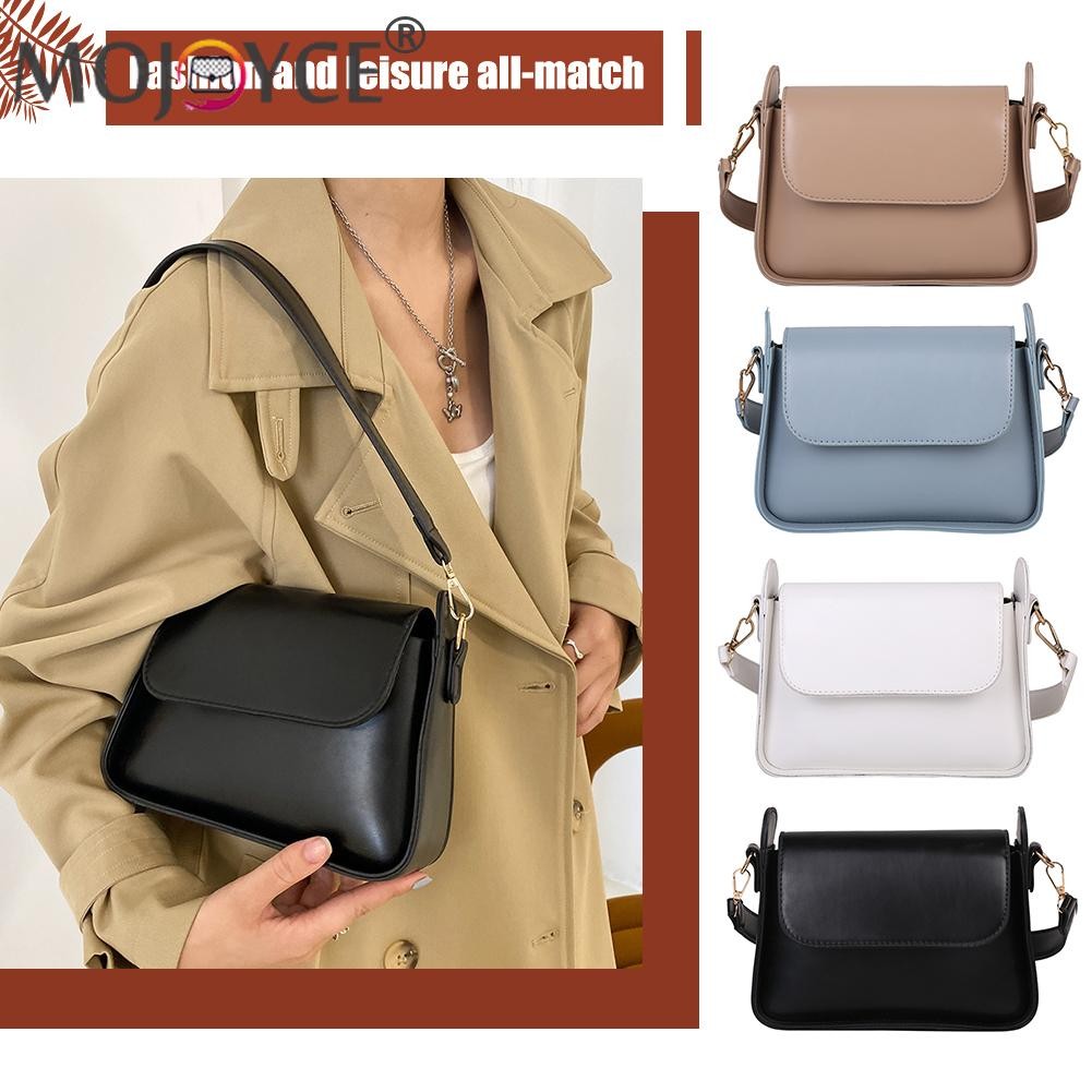 Simple female square armpit bags small pure color shopping underarm bag ladies single wide strap shoulder bags