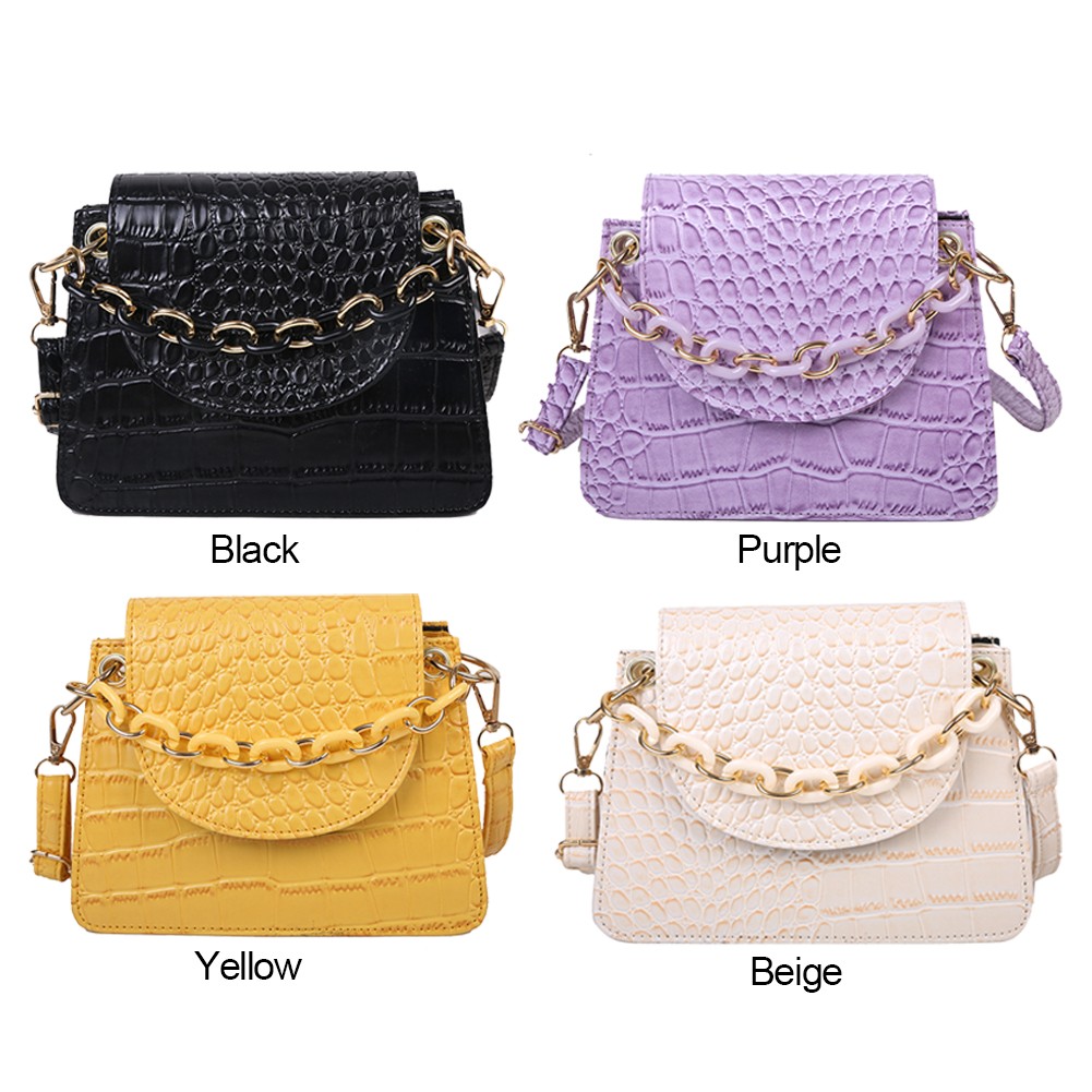 Ladies Bags With Crocodile Pattern Print Tailored Mini Small Bags PU Leather Shoulder Crossbody Bags