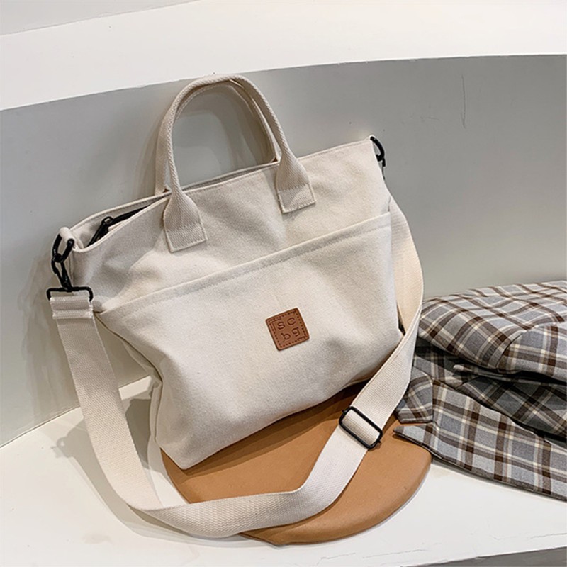 Women Canvas Handbag Shoulder Bag Female Solid 2022 Trend Luxury Fashion Designer Crossbody Bag Casual Square Tote Shopping Bag