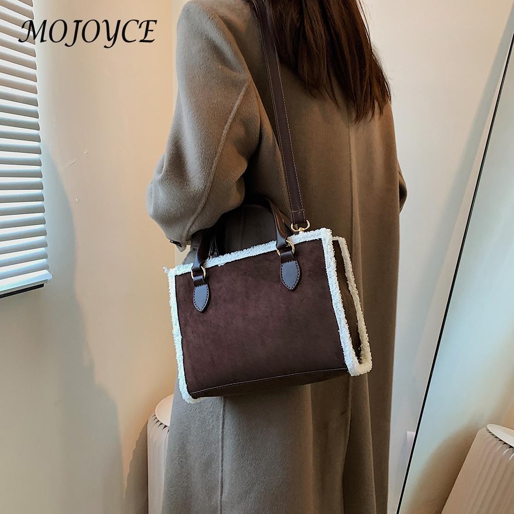 Women Shoulder Bags Stylish Women PU Leather Lamb Fur Quilted Messenger Bag Daily Travel Elegant Autumn Winter Crossbody Bags