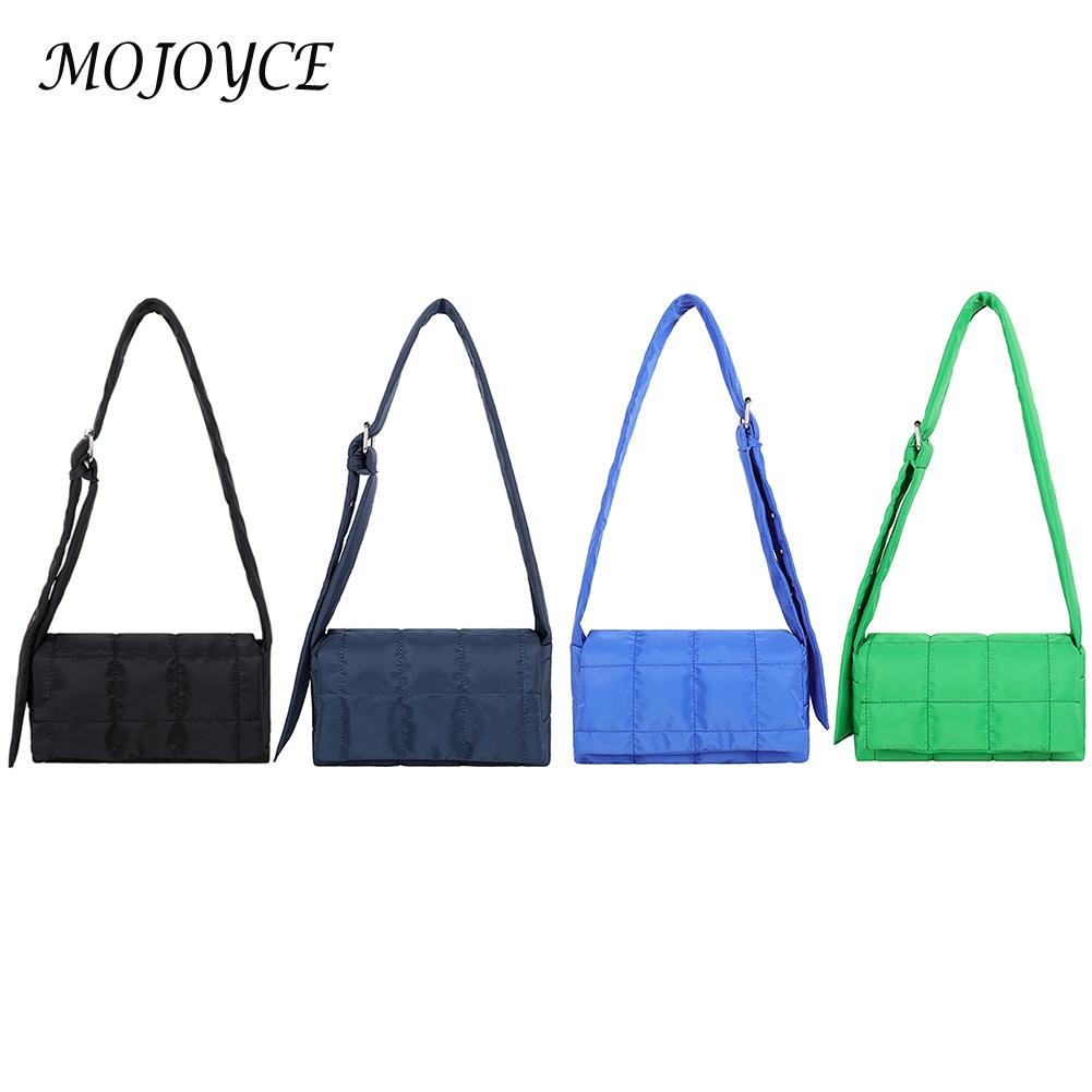 Fashion Vertical Square Shoulder Bag Retro Bag Padded Handbag Winter Warm Tote Bag Small Flap Tote Handbag