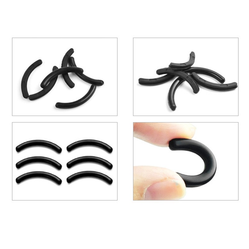 10pcs Silicone Eyelash Curler Replacement Pads Black Easy Replacement High Elastic Rubber Pad Eyelash Curler Replacement Pads