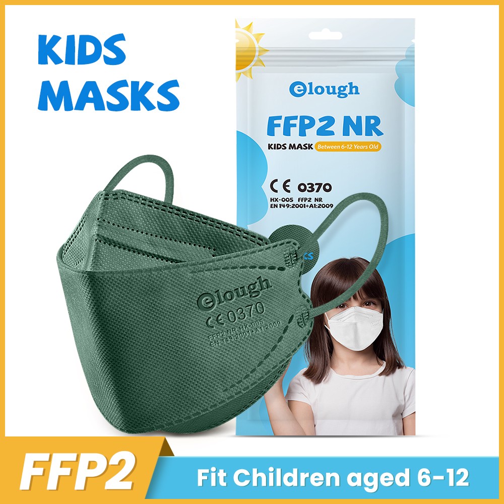 Elough Mascarillas FPP2 Ninos 6-12 Años 4 Layers Infant FFP2 Kids Children Masks FFP 2 ffp2Mascarilla KN95 Infantil Mask