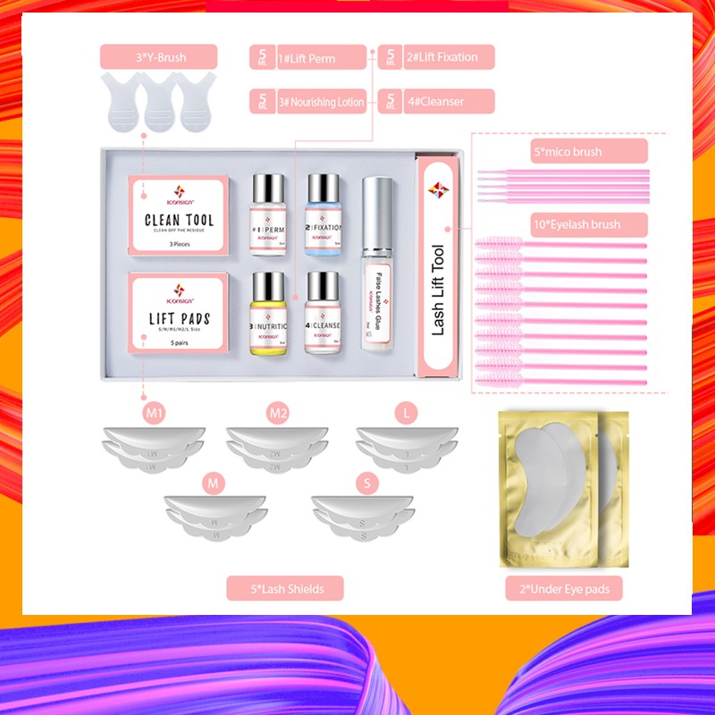 Dropshipping upgrade version lash lift kit ICONSIGN lift eyelashes lashes perm eyelash lift lash lift can do your logo