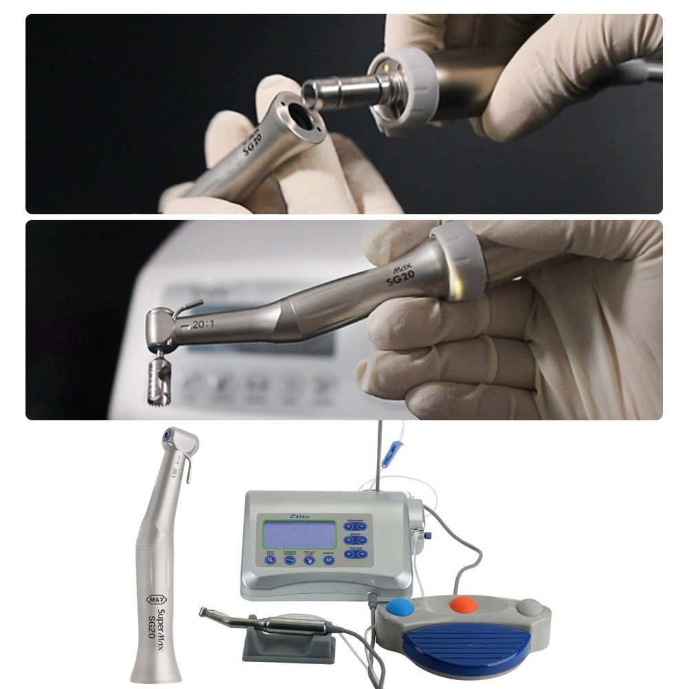 Dental S Max SG20 Implant Surgery Handpiece 20:1 Reduction Contra Angle Low Speed ​​Push Boto Teeth Whitening Pen