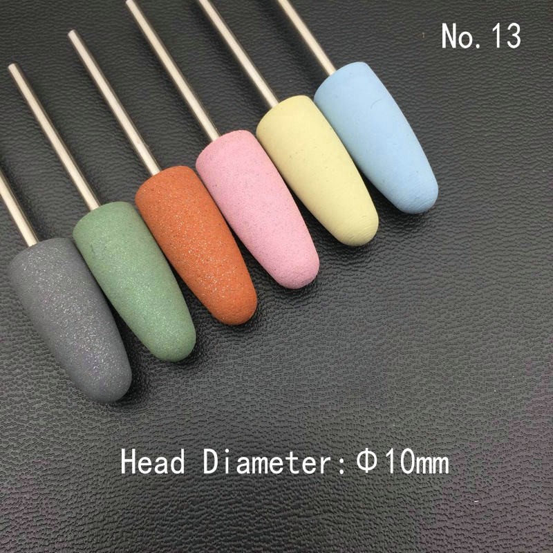 6pcs/set Rubber Silicon Nail Drill Grinding Cutter for Manicure Flexible Bit Polisher Machine Electric Nail File Art Tools