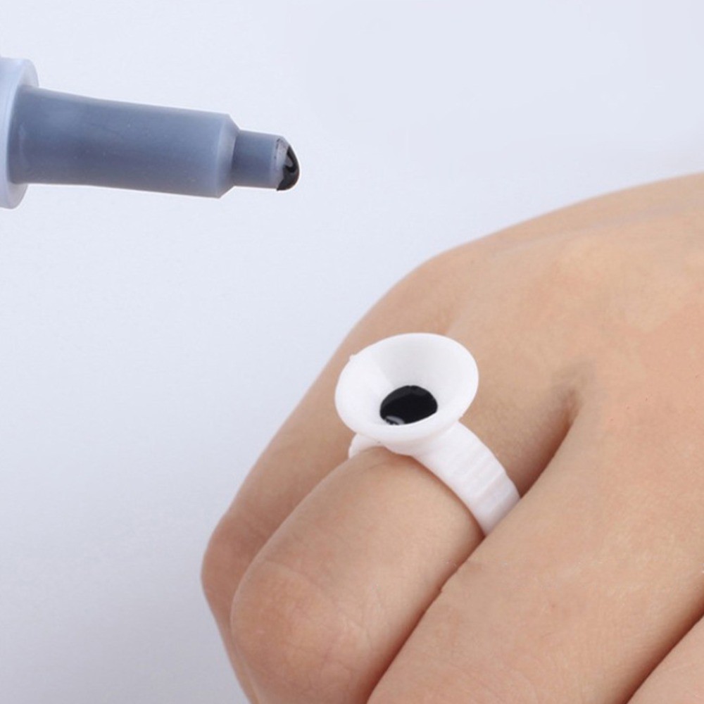 100pcs Disposable Permanent Makeup Ring No Divider Tattoo Ink Pigment Holder Cup Size S/M/L