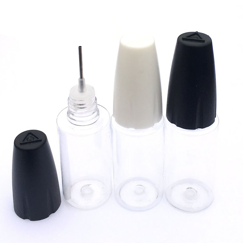 100pcs 10ml 15ml 20ml PET Transparent Vial With Thin Tip Long Dropper Bottle For Oil Accessories Empty Liquid Jar