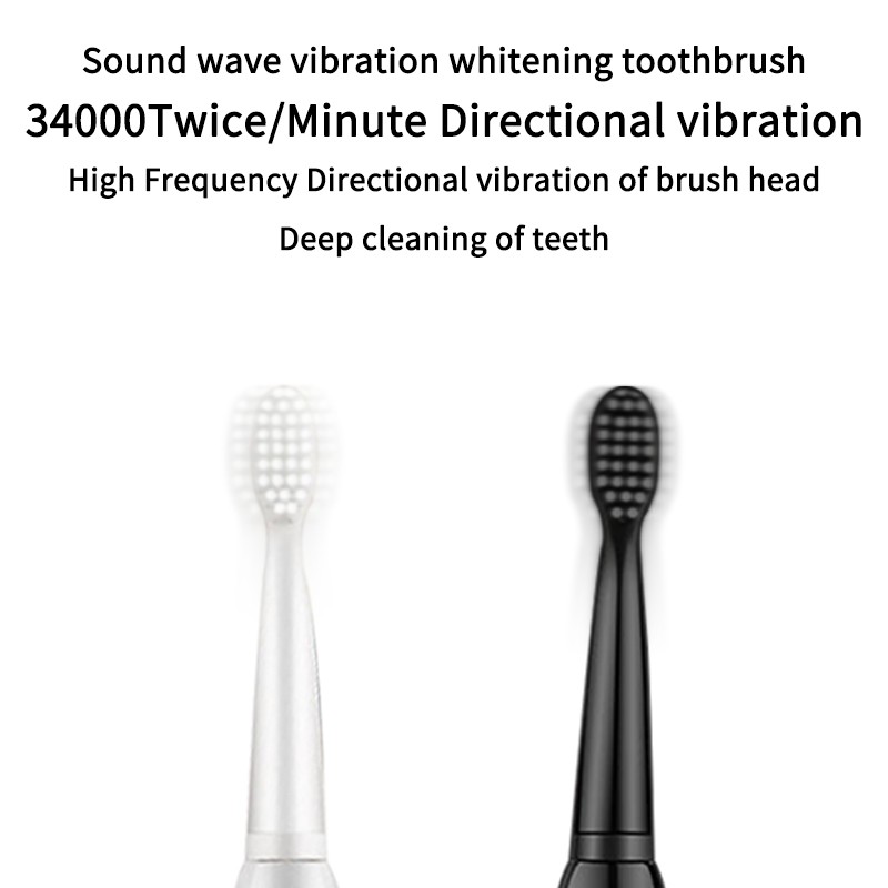 Modes Acoustic Vibration All-round Adult Timer Brush 5 Waterproof USB Charger Rechargeable Tooth Brushes Replacement Heads Set