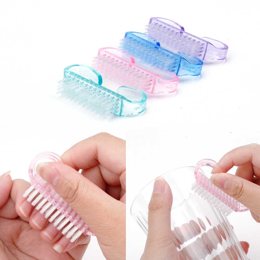 10/50/100pcs New Acrylic Nail Cleaning Brush Dust Removal Brush Nail Pedicure Plastic Gel Manicure Brushes Handle Scrubbing Tool