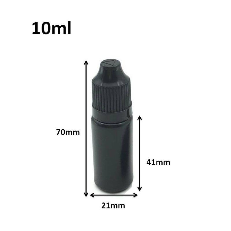 50pcs Empty 5ml 10ml 15ml 30ml Black Soft PE Container Easy Squeeze Plastic Dropper Bottle With Childproof Cap For Liquid Vials