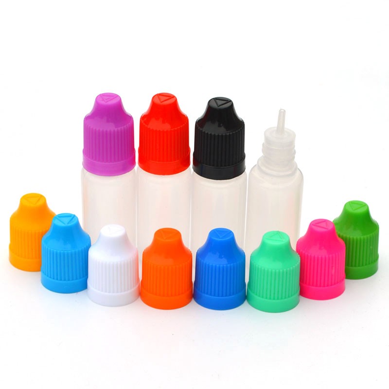 20pcs Plastic Droplet Bottles 10ml Empty Vials With Childproof Cap And Long Thin Tip Liquid Jar