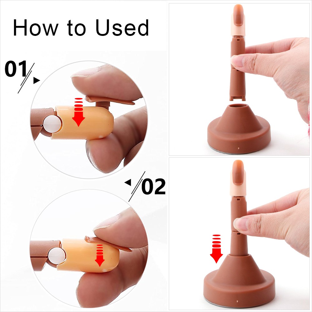 Nail Training Exercise Flexible Fingers Hand Movable False Hands with 100pcs Nail Tips Display Manicure Fingers Nails Accessory