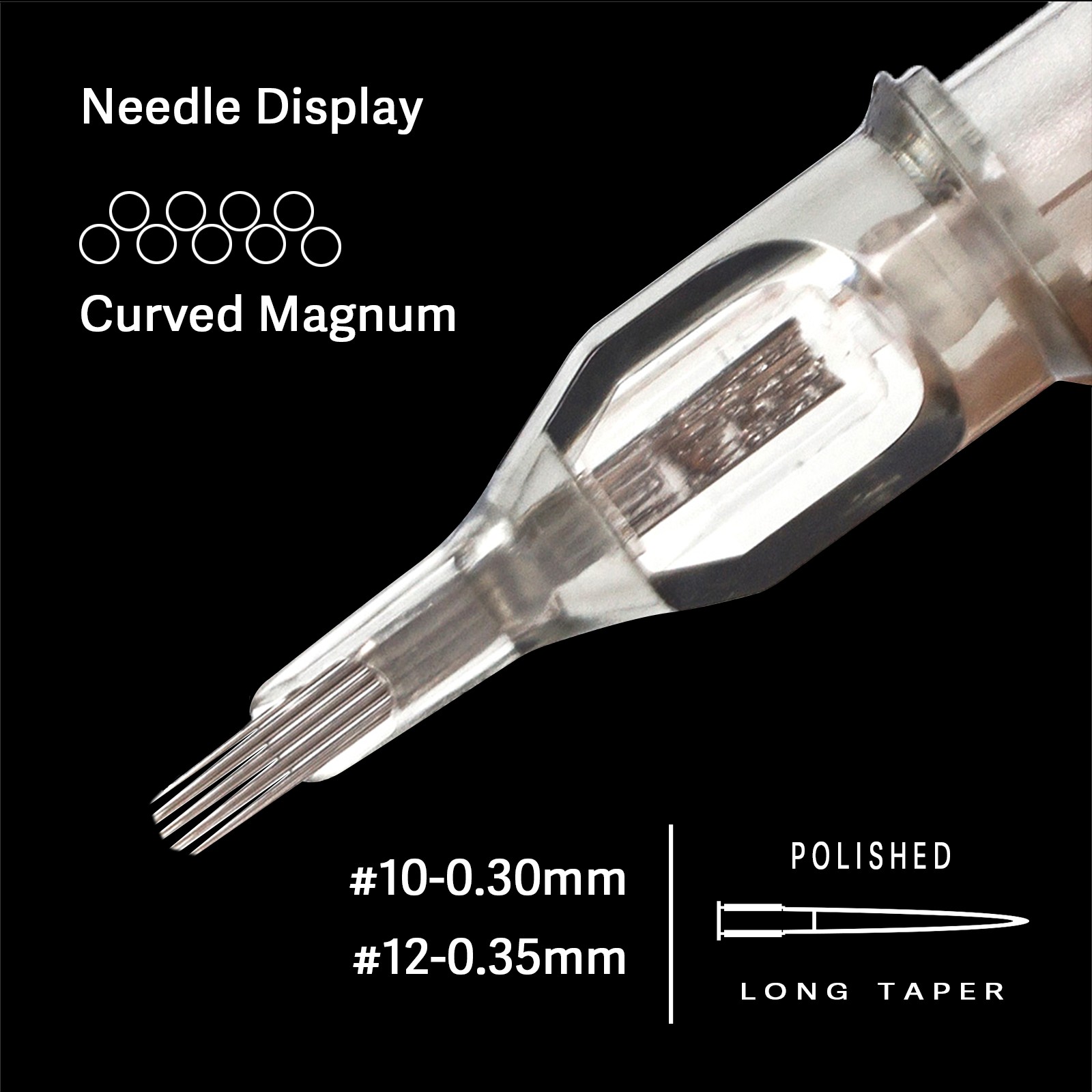 EZ tattoo needles revolution cartridge needles curved (round) magnum #10 0.30mm for tattoo machines system and grips20pcs/box