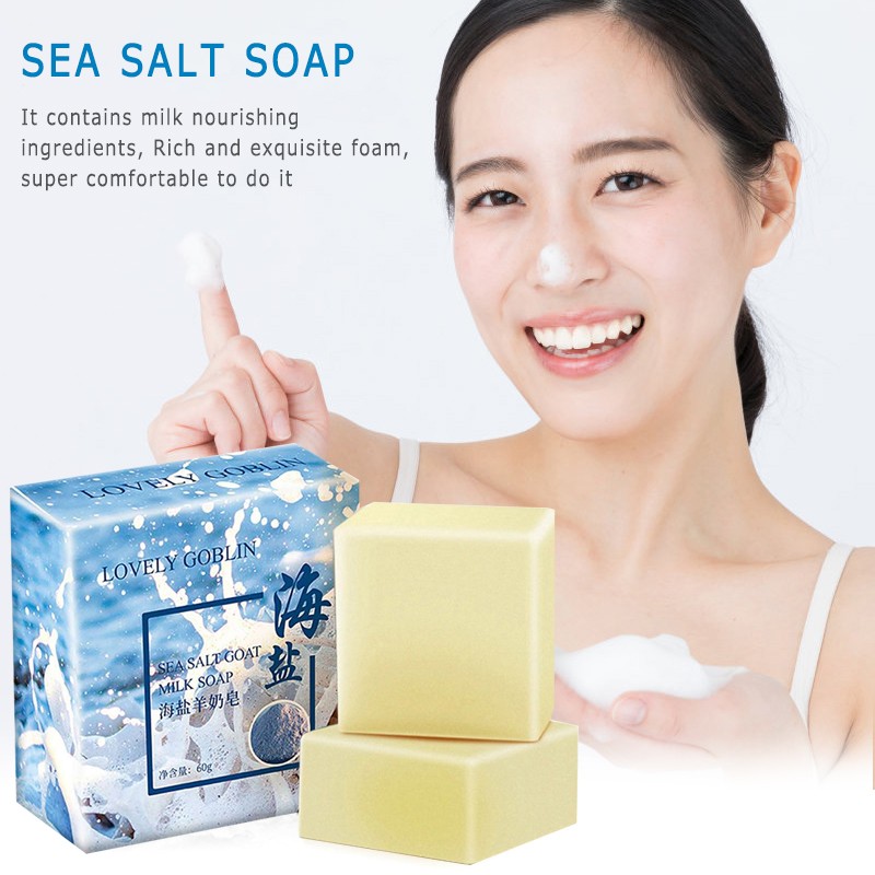 5/10pcs Remove Pimple Pore Acne Foam Sea Salt Cleanser Soap Moisturizing Goat Milk Soap Face Care Wash Based Soap Tools