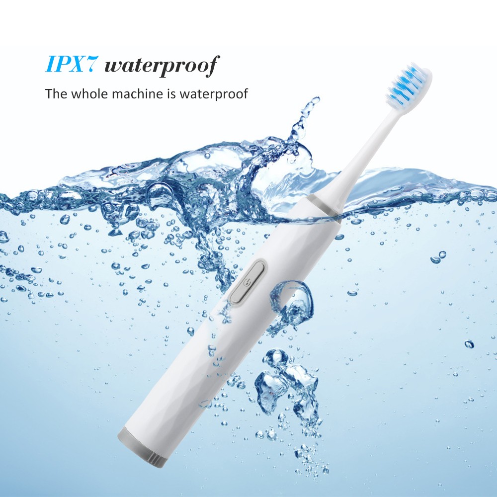 Electric Sonic Toothbrush Rechargeable Teeth Whitener IPX7 Waterproof Remove Yellow Tartar Teeth With 3 Replacement Heads