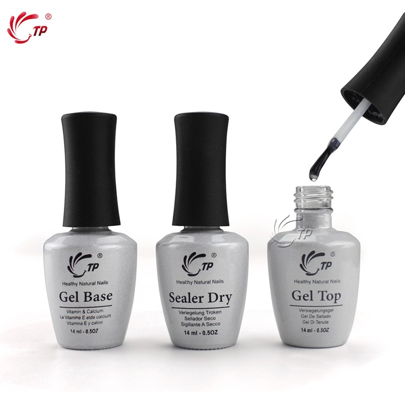 TP - Nail Gel Kit, Base or Top Coat, 14ml, Base/Top Coat, Brush Provider, Tonic, Dip Powder, No Base Lamp, Nail Treatment