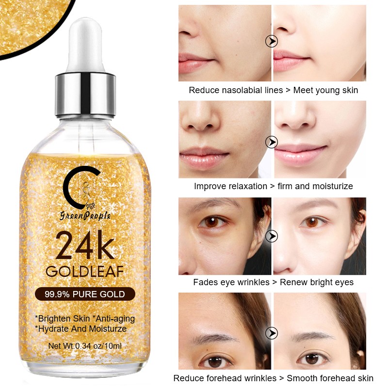 Greenball 24K Gold Face Essence Anti Aging Wrinkle Hyaluronic Acid Serum Whitening Moisturizing Skin Care Retinol Essence