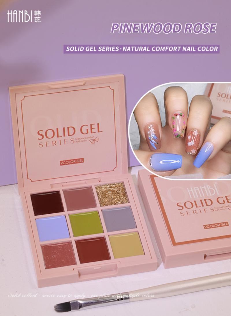 9 Colors Solid Nail Gel Nail Salon Polishing Gel Semi Permanent Varnish Mix Nail Gel For Nail Art