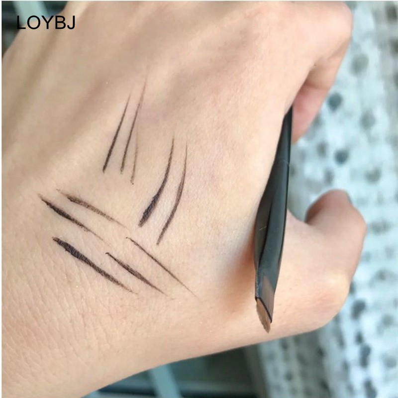 Loebig Professional Eye Makeup Brushes Flat Eyeliner Brush Angled Eyebrow Cosmetic Brush Outline Super Fine Make Up Brushes Set