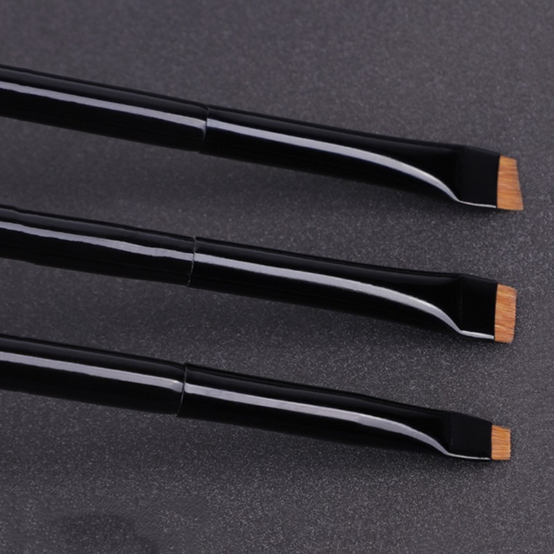 3pcs Professional Eye Makeup Brush Flat Eyeliner Brushes Angle Eyebrow Delicate Application Detail Outline Eye Make Up Brush