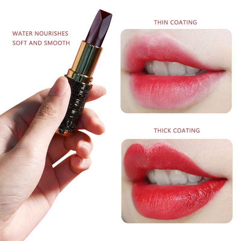 1pc Three Colors Black Lipstick Tube Rose Diamond Matte Velvet Lipstick Long Lasting Waterproof Full Color Sexy Lips Makeup