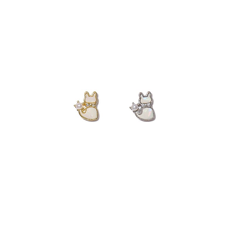 Pearl Shell Japanese Cute Cat Nail Decoration Zircon Diamond Nail Nail