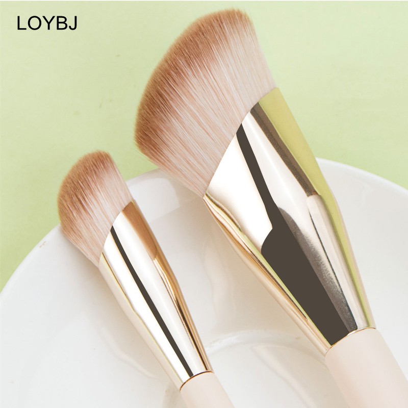 Wig 1/2 Piece Foundation Makeup Brush Slant Head Liquid Foundation Concealer Cosmetic Blending Brushes Face Contour Beauty Tool