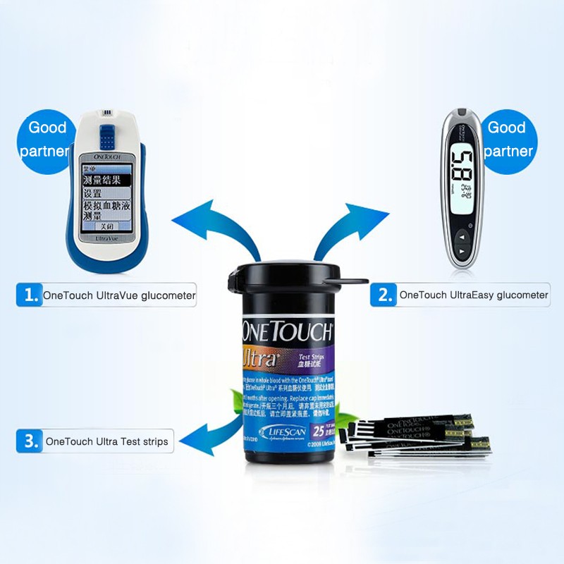 Ultra One Touch Blood Glucose Test Strips 25/50/100pcs Diabetes Tester Blood Sugar Detector Glucometer