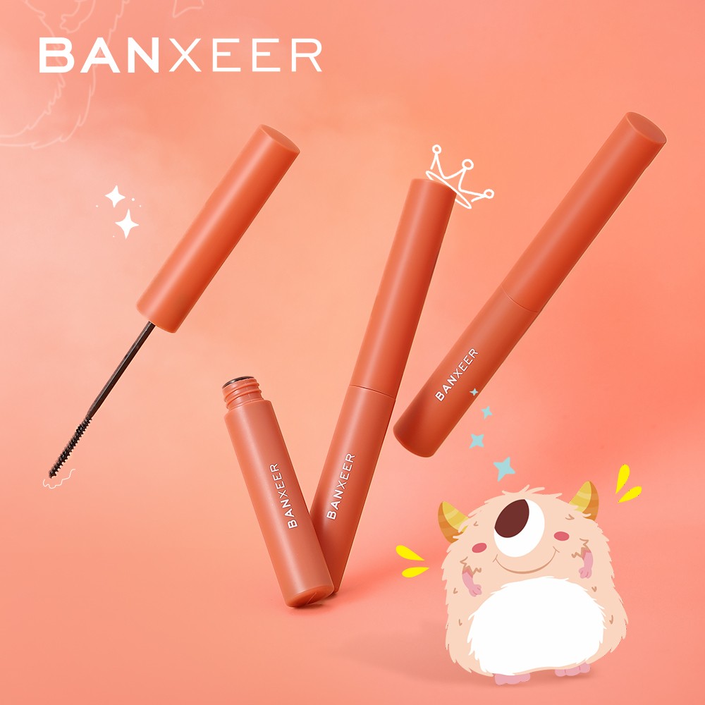 BANXEER Ultra Fine Long Eyelashes Mascara 4D Silk Fiber Waterproof Curling Mascara Volume Extension Female Cosmetics Makeup