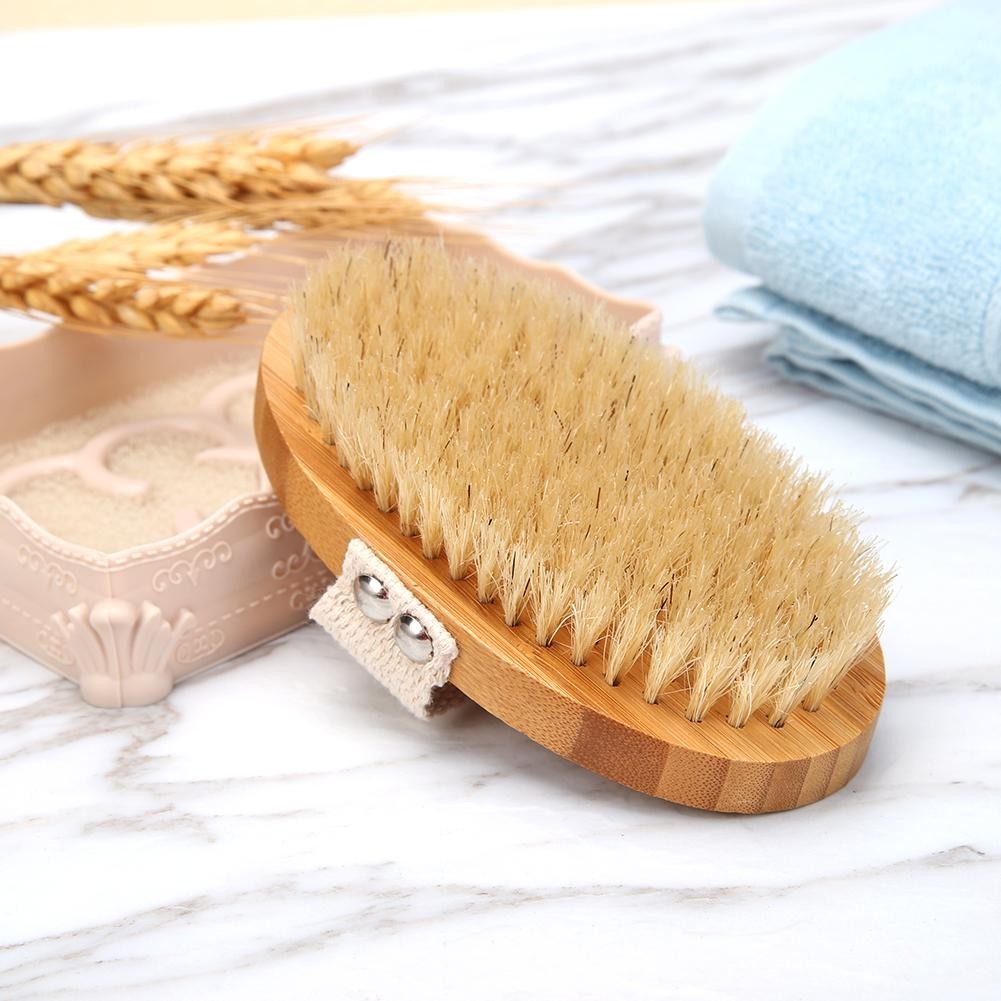 Hot Body Brush Dry Skin Soft Natural Bristle Shower Brushes Bath Wooden Bristle Brush Spa Body Brushes Without Handle